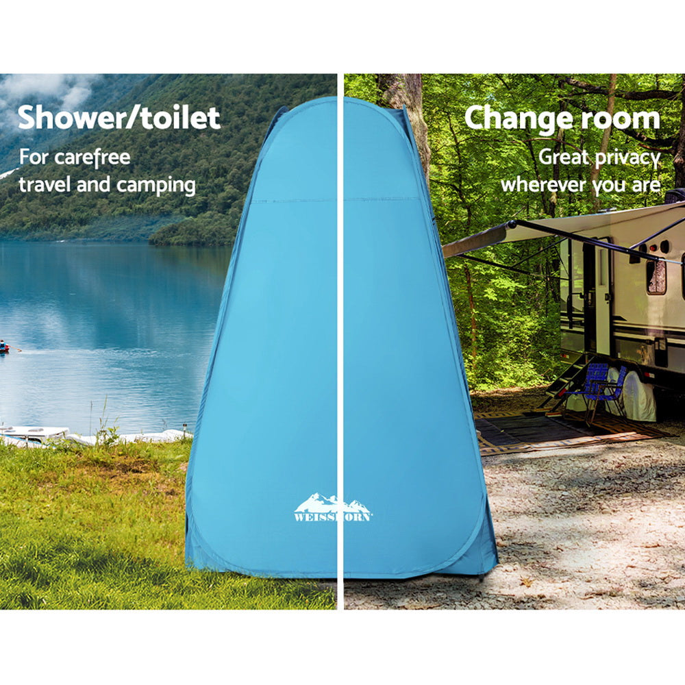 Weisshorn Pop-Up Camping Shower Tent Blue
