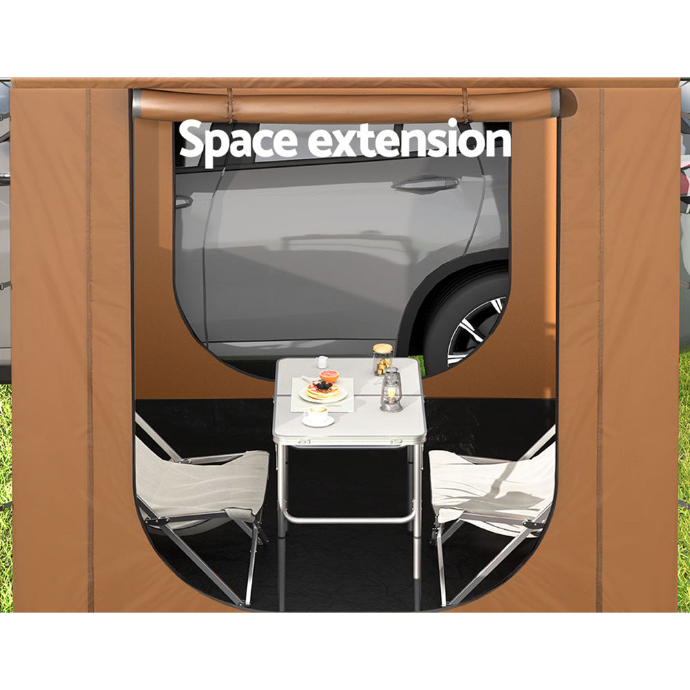 Weisshorn 2x2m SUV Awning Tent Brown 4WD Camping Canopy