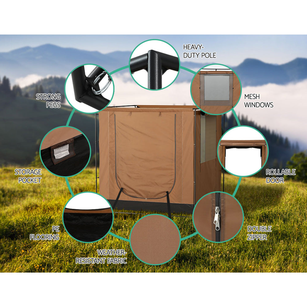 Weisshorn 2x2m SUV Awning Tent Brown 4WD Camping Canopy