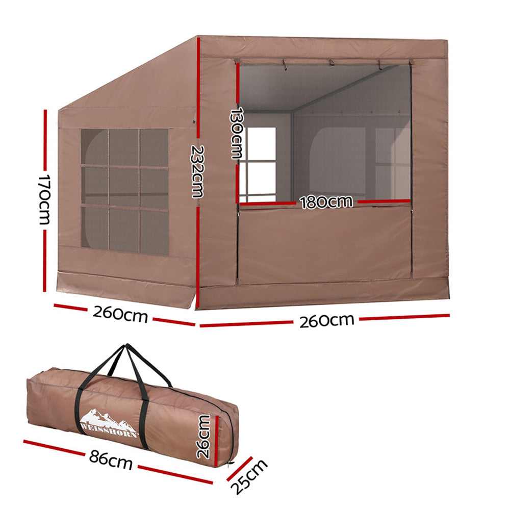 Weisshorn 4-5 Person Car Camping Tent SUV Canopy Khaki