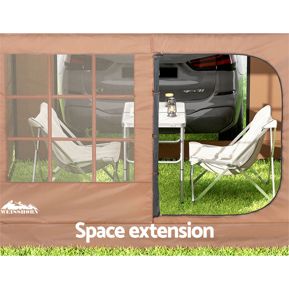 Weisshorn 4-5 Person Car Camping Tent SUV Canopy Khaki