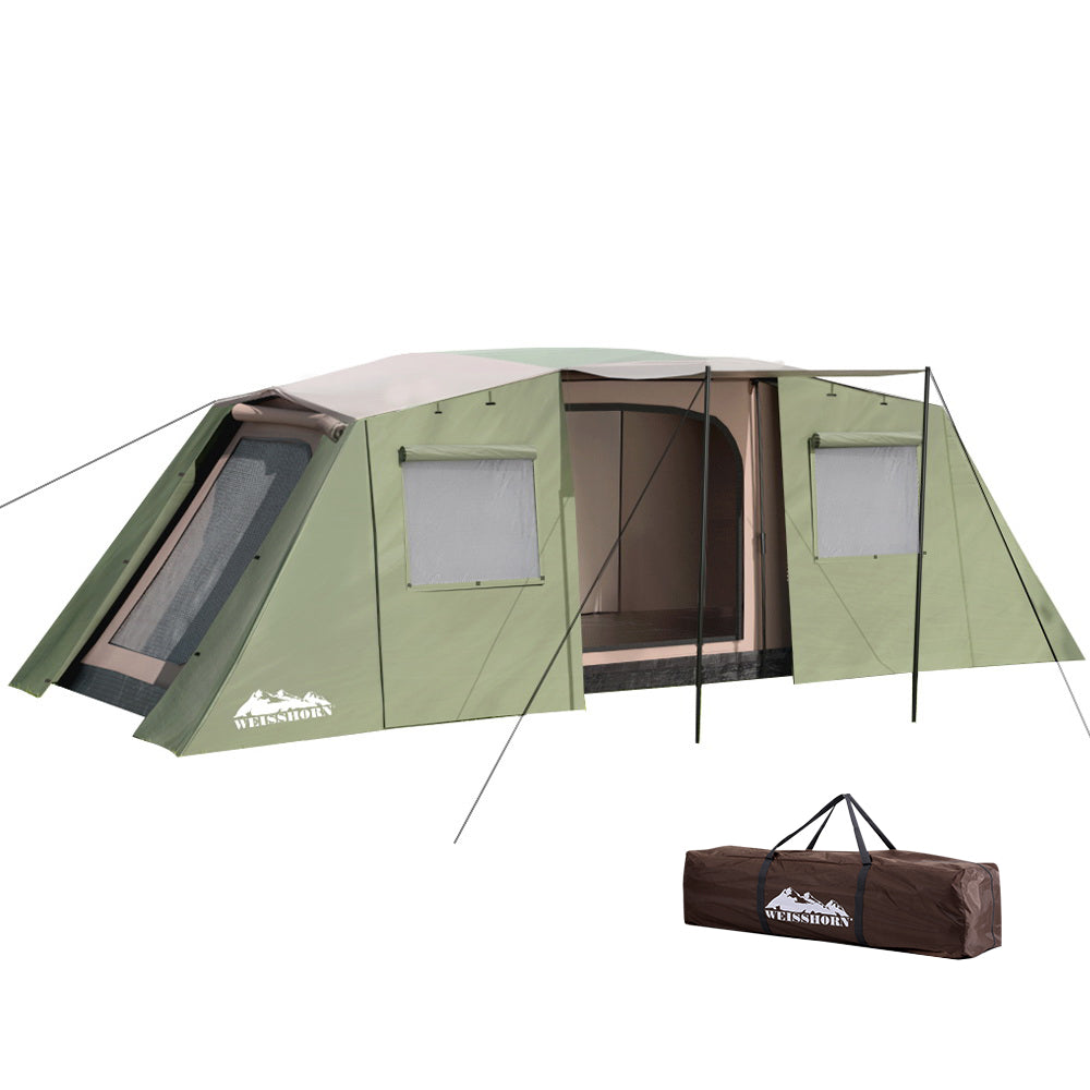 Weisshorn 10-Person Instant Camping Tent 3-Room Green