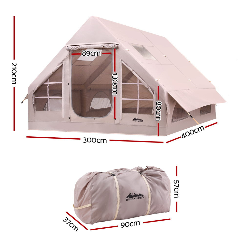 Weisshorn 6-Person Inflatable Beach Tent Brown