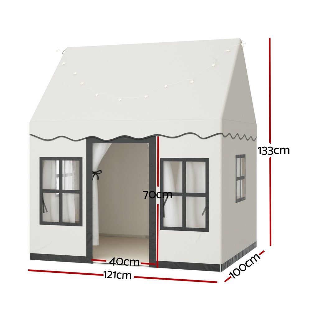 Keezi Kids Playhouse Castle Tent with Star Lights White