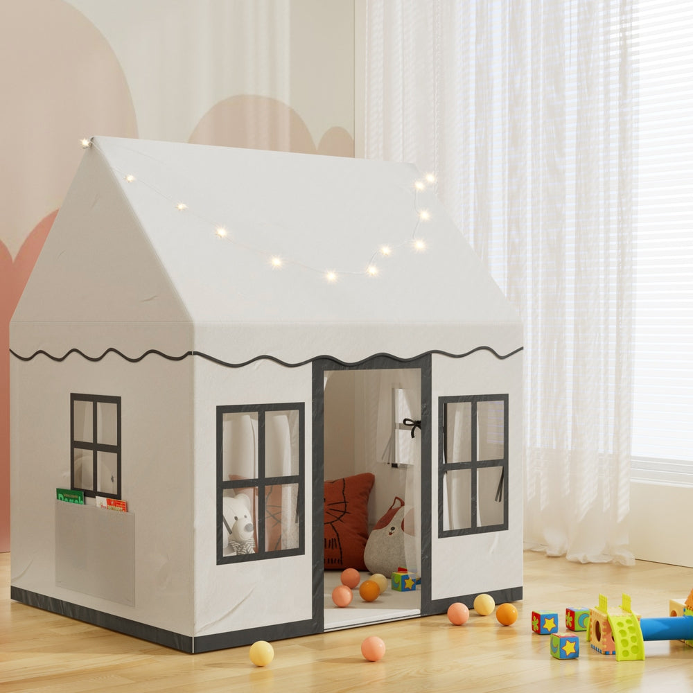 Keezi Kids Playhouse Castle Tent with Star Lights White