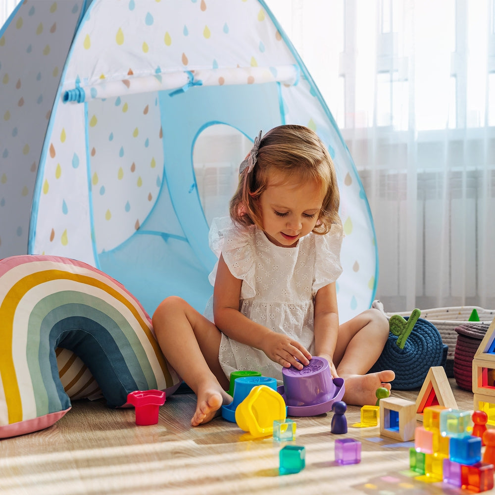Keezi 3-in-1 Kids Play Tent Pop Up Blue