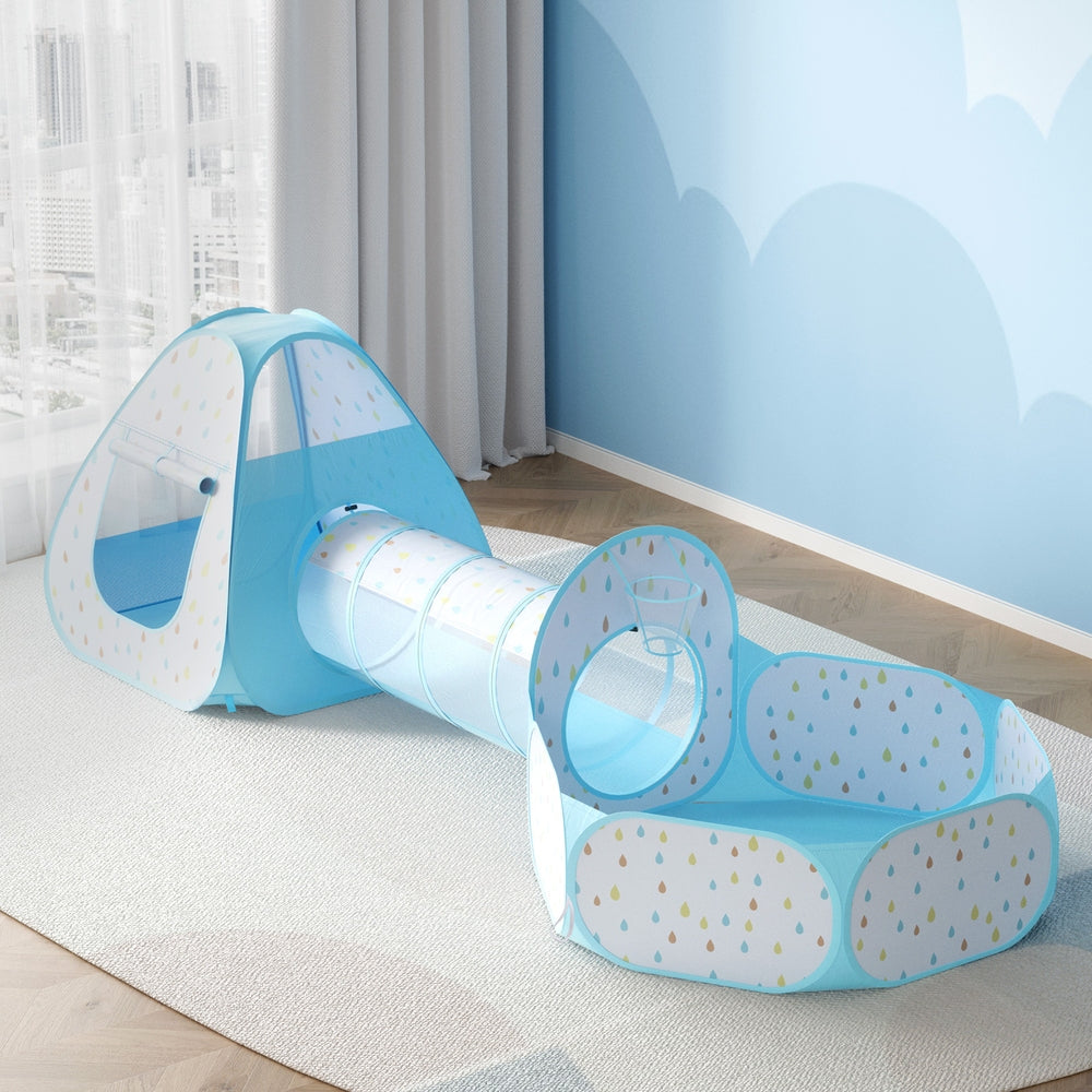Keezi 3-in-1 Kids Play Tent Pop Up Blue