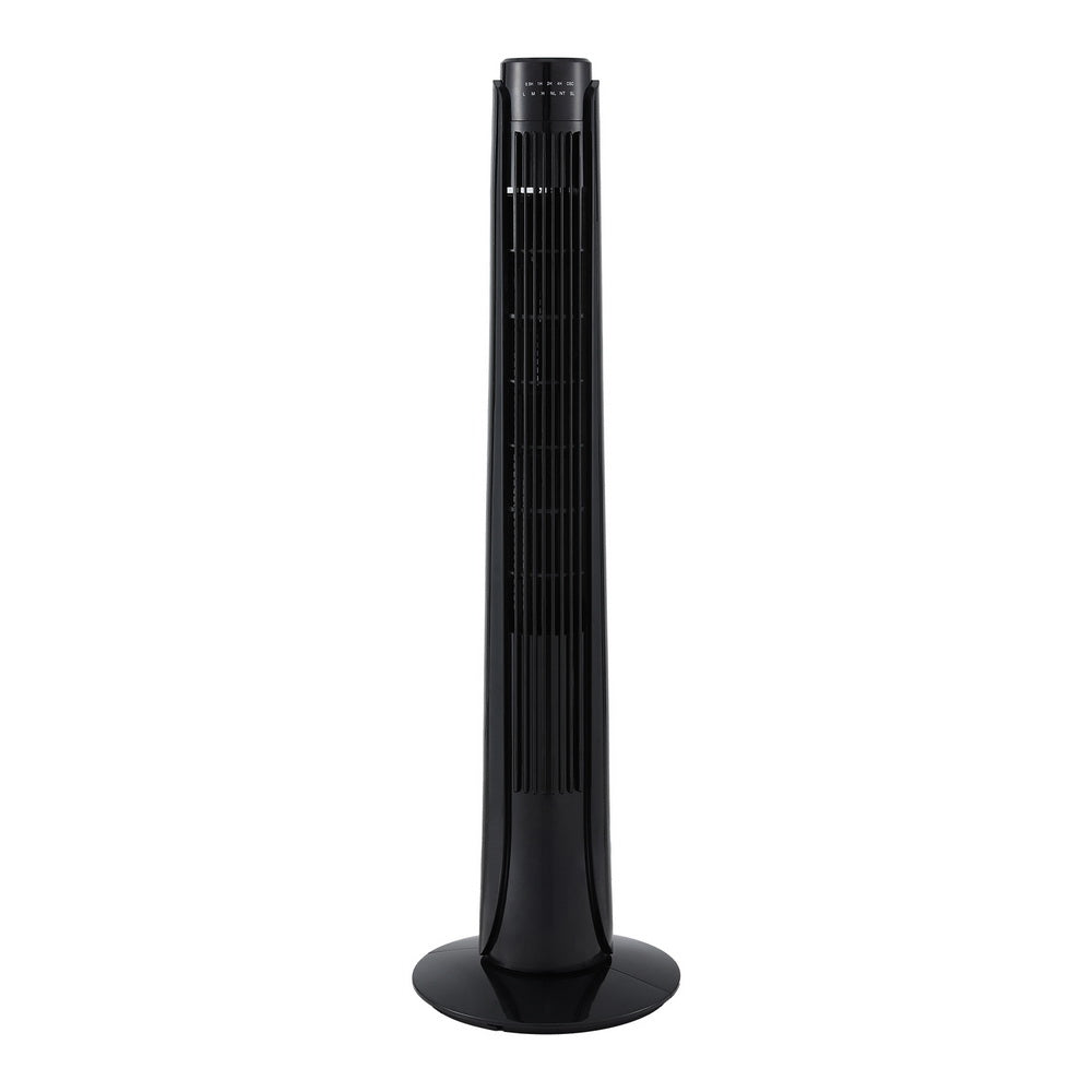 Devanti 93cm Tower Fan Oscillating 3 Speeds Remote Control Black