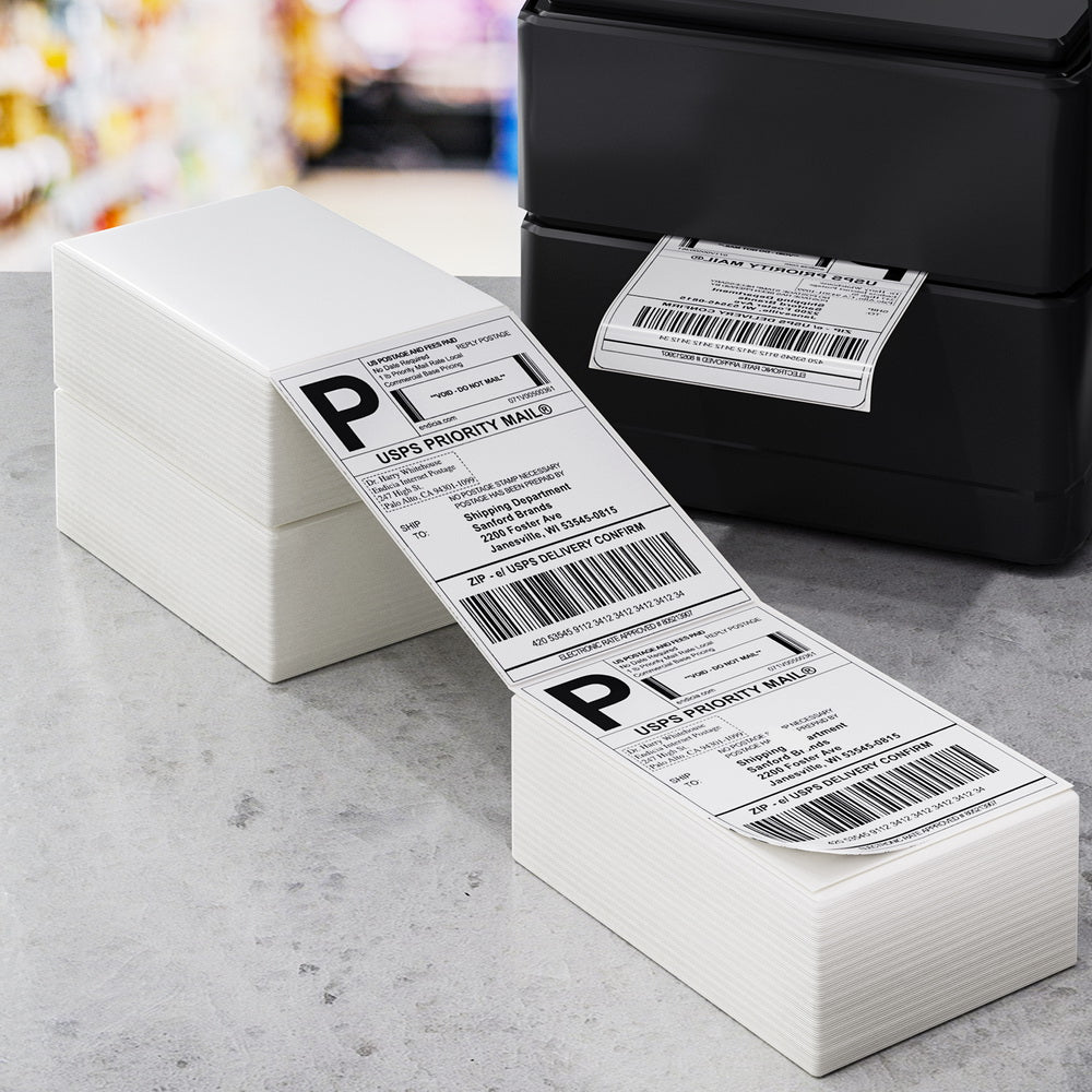 1500 Direct Thermal Shipping Labels 100x150mm White