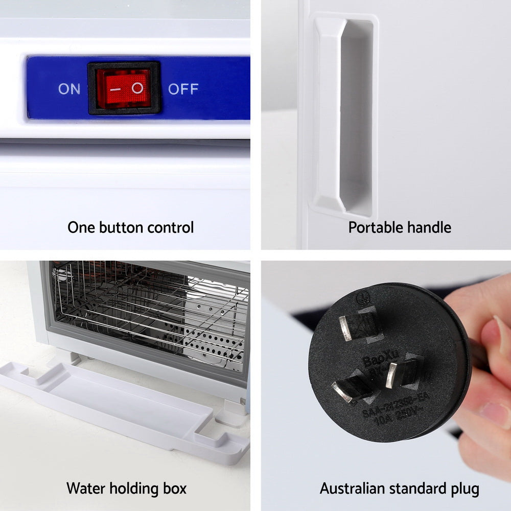 Devanti 16L Towel Warmer UV Steriliser Heater Cabinet White