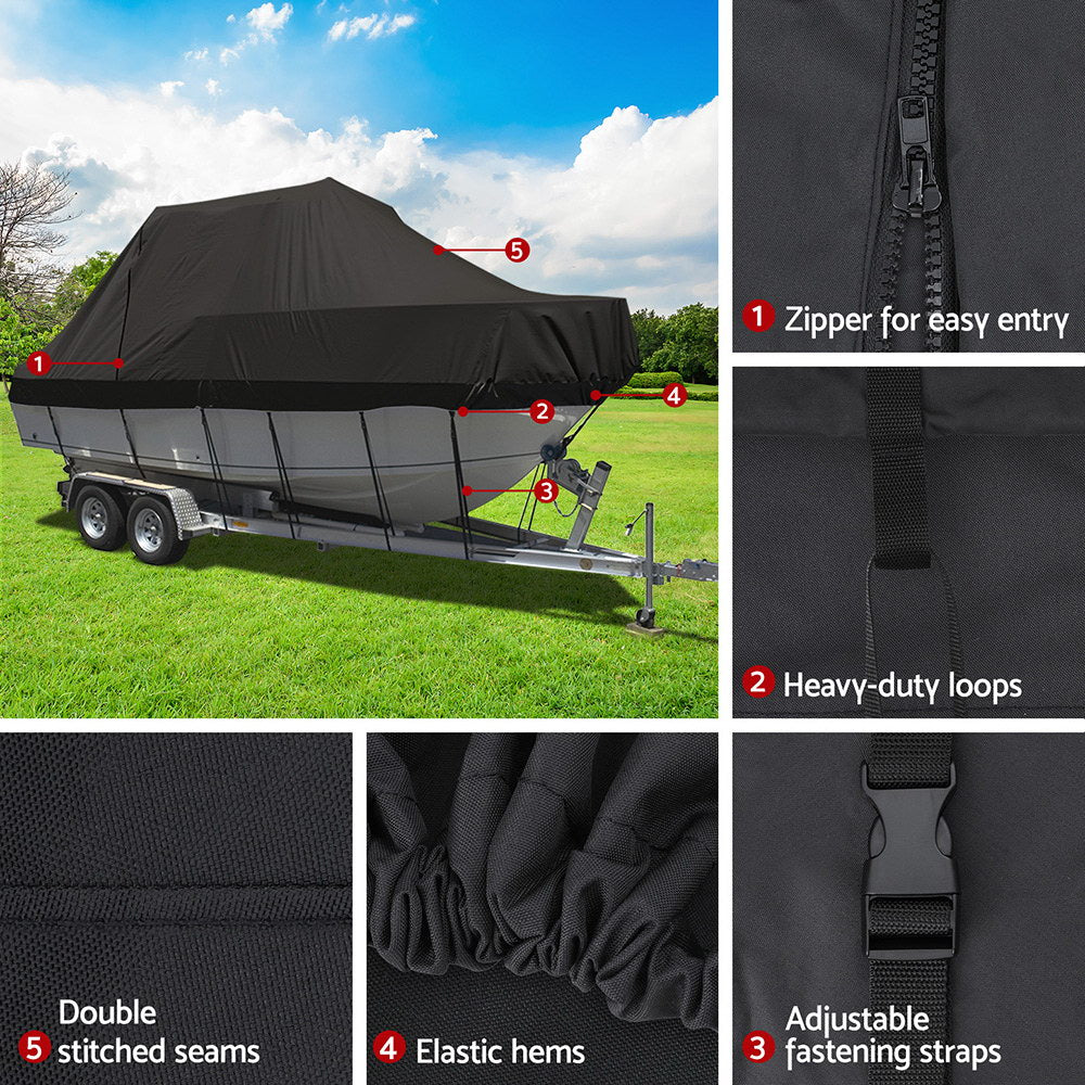 Seamanship 19-21ft Boat Cover Trailerable Marine Grade Heavy Duty Black