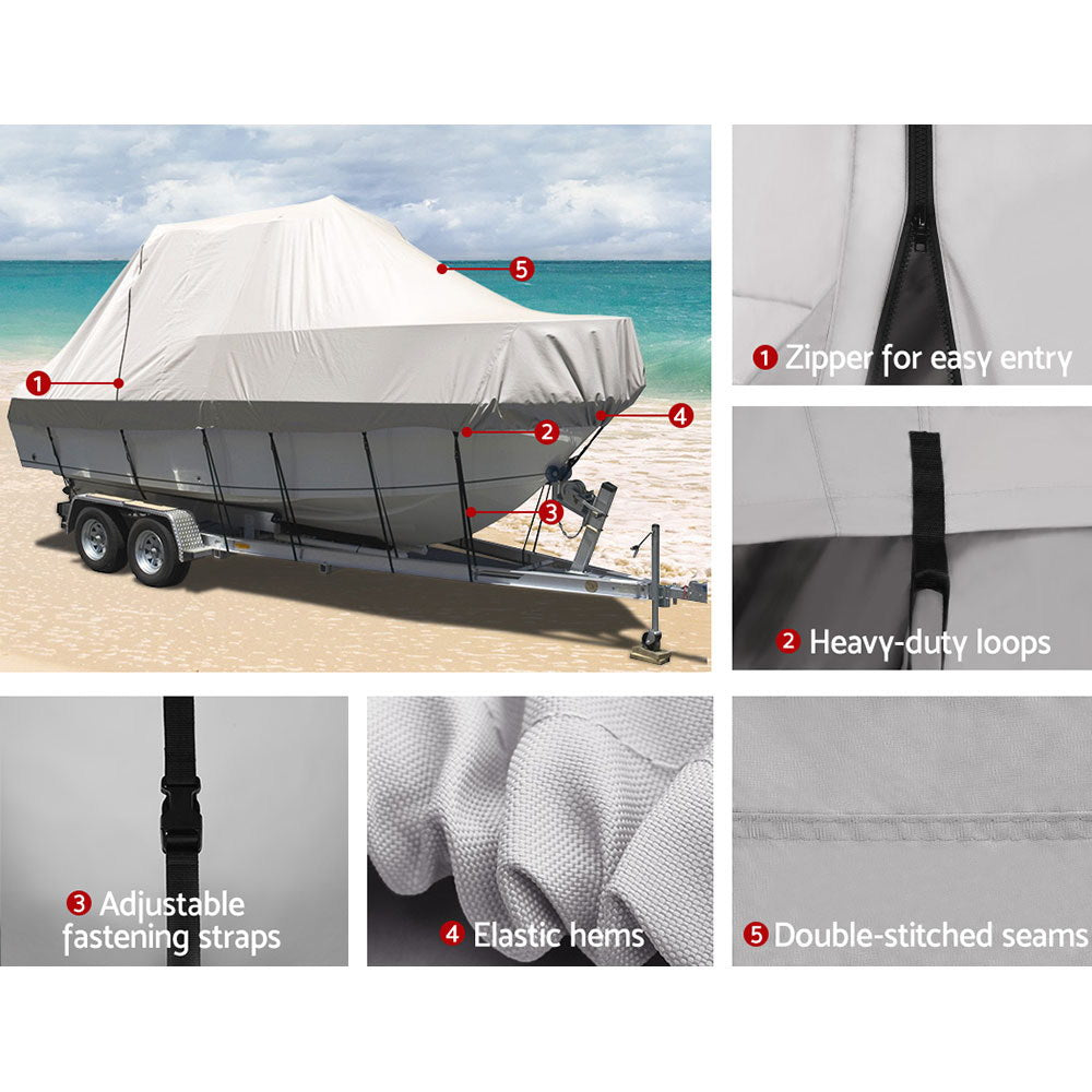 Seamanship 19-21ft Boat Cover Trailerable Heavy Duty Grey