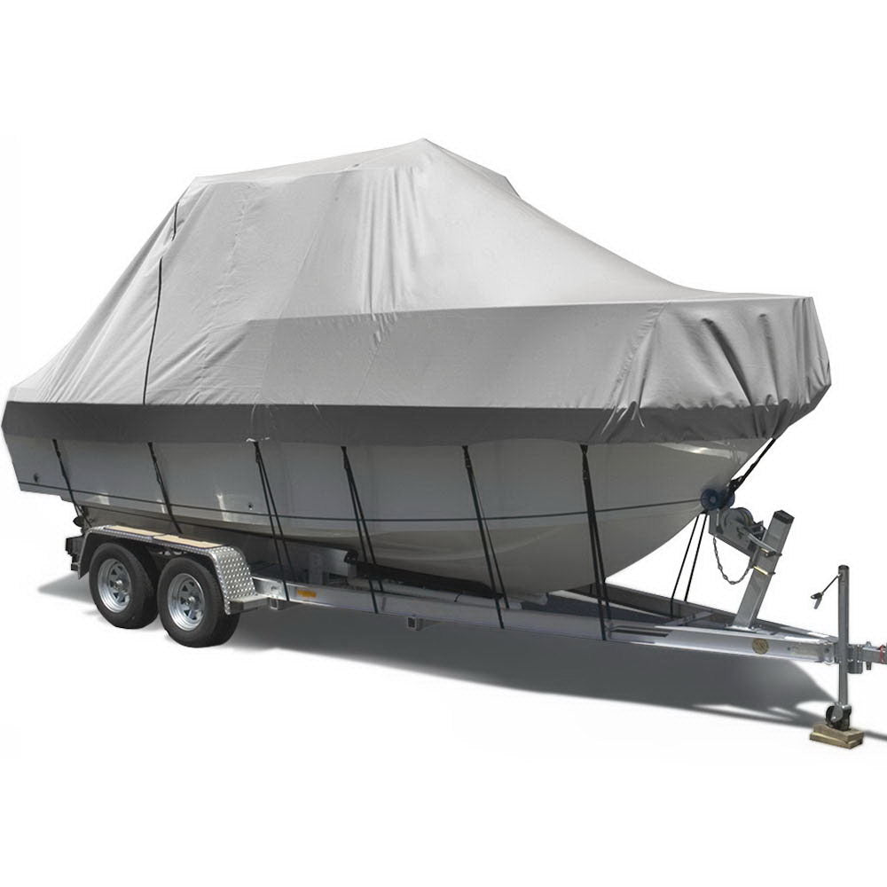 Jumbo 21-23ft Trailerable Boat Cover 600D Heavy Duty Grey