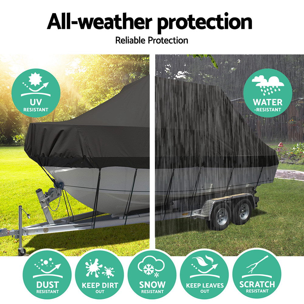 Seamanship 25-27ft Boat Cover Trailerable Heavy Duty Black 600D