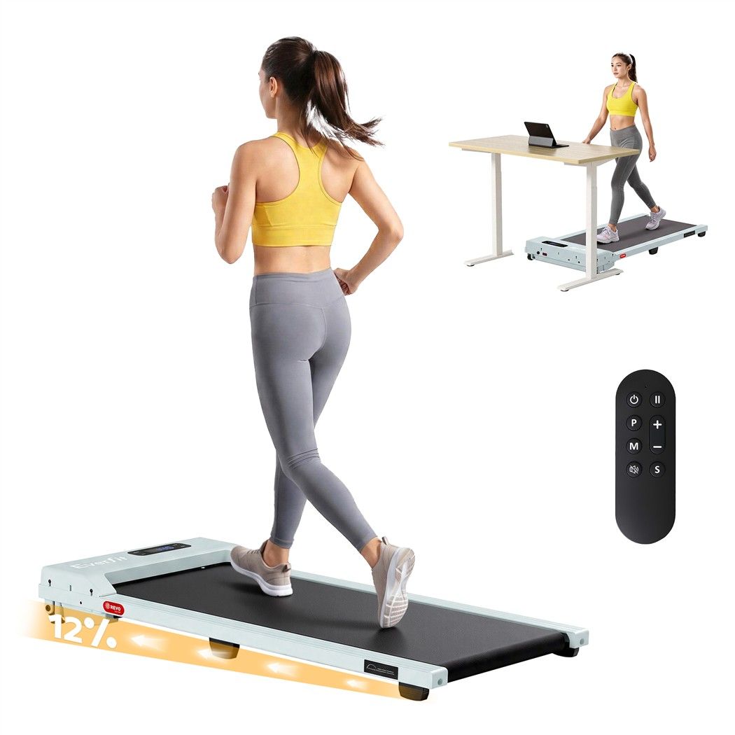 Everfit 3 in 1 Walking Pad Treadmill 12% Incline Under Desk Treadmills for Home Gym 38cm Belt Green