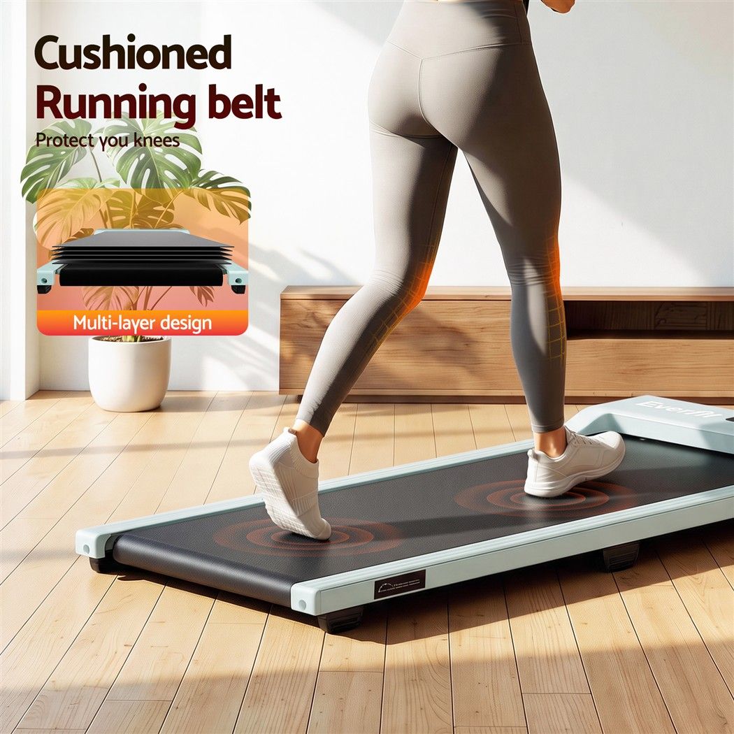Everfit 3 in 1 Walking Pad Treadmill 12% Incline Under Desk Treadmills for Home Gym 38cm Belt Green