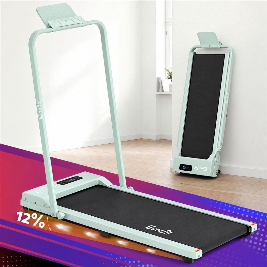 Everfit 3 in 1 Walking Pad Treadmill with 12% Incline, Green