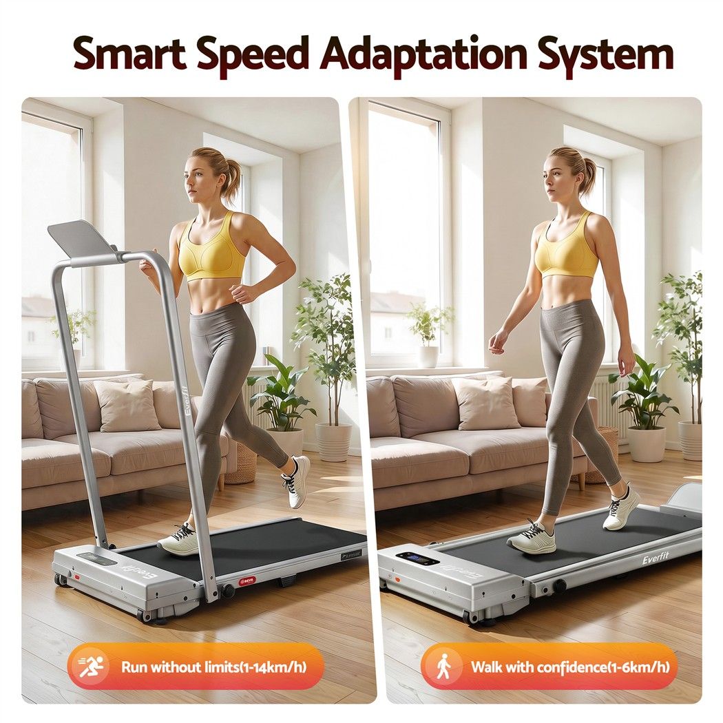 Everfit 3 in 1 Walking Pad Treadmill 12% Incline Under Desk Foldable for Home With 38cm Belt Silver