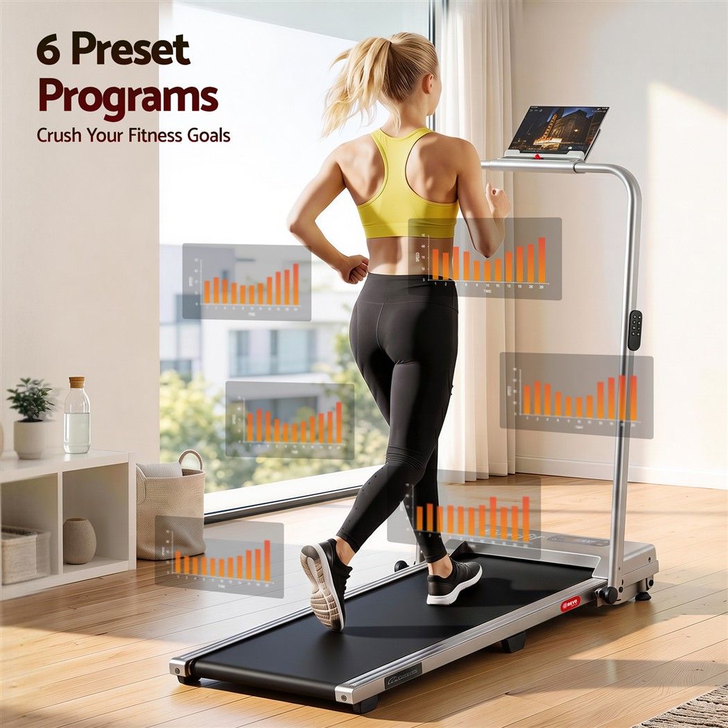 Everfit 3 in 1 Walking Pad Treadmill 12% Incline Under Desk Foldable for Home With 38cm Belt Silver