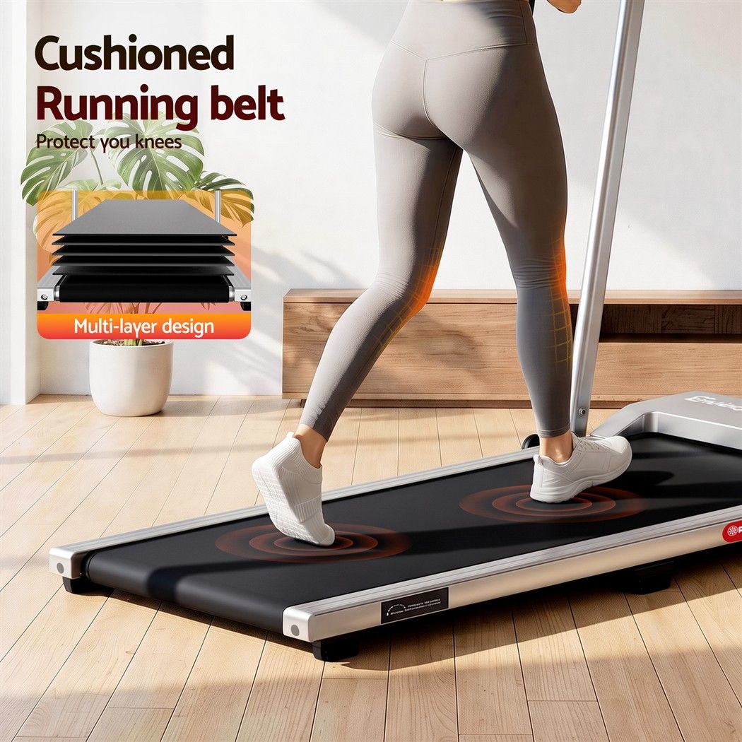 Everfit 3 in 1 Walking Pad Treadmill 12% Incline Under Desk Foldable for Home With 38cm Belt Silver