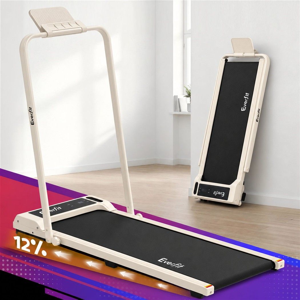 Everfit 3 in 1 Walking Pad Treadmill 12% Incline Foldable Beige