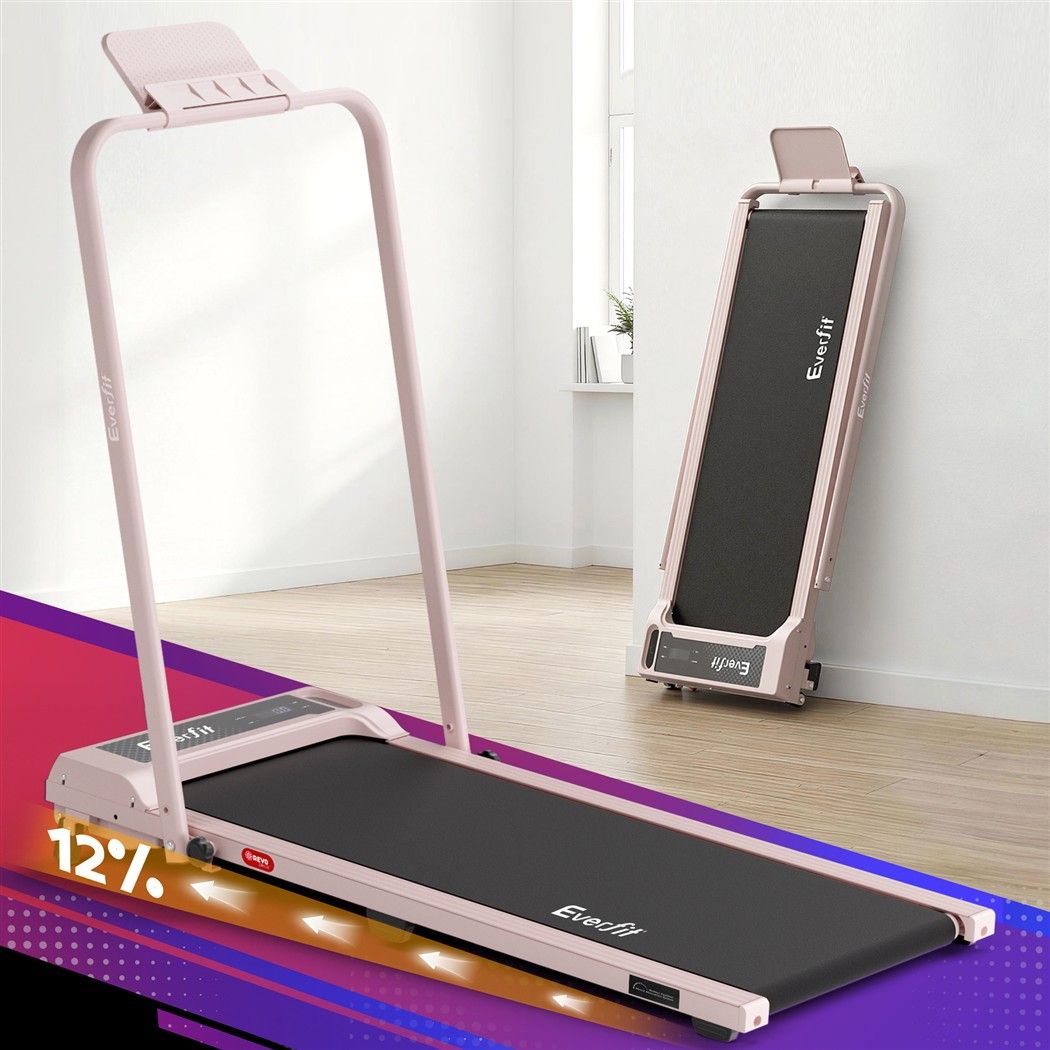 Everfit Walking Pad Treadmill 3 in 1 with 12% Incline Pink