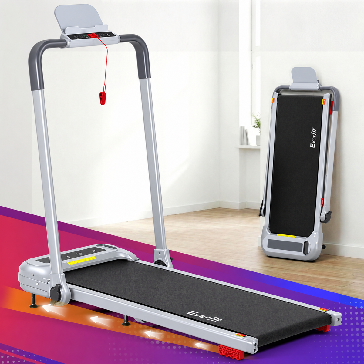 Everfit 3 in1 Electric Walking Pad Treadmill with Incline Silver