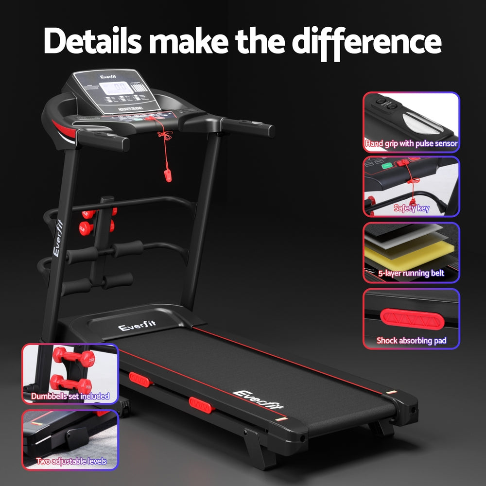 Everfit 420mm Treadmill Electric Home Gym Black Red
