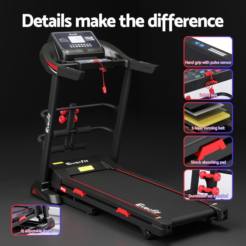 Everfit 450mm Treadmill Electric Home Gym Black Red