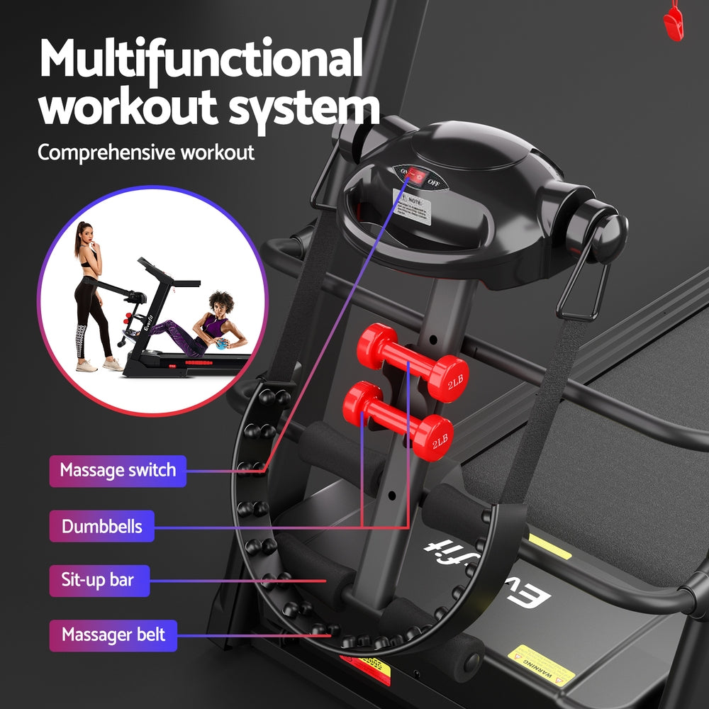 Everfit 480mm Electric Treadmill Home Gym Fitness Machine Black