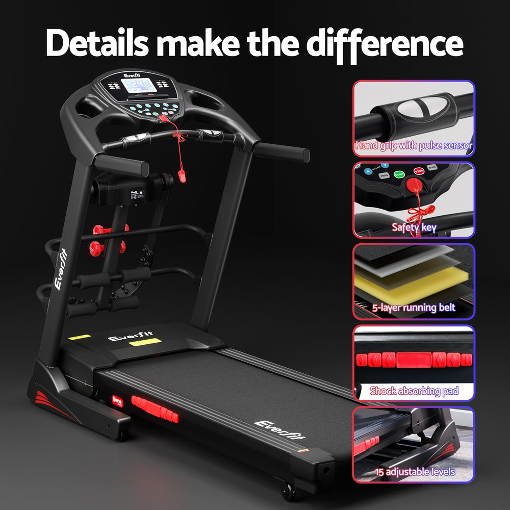 Everfit 480mm Electric Treadmill Home Gym Fitness Machine Black