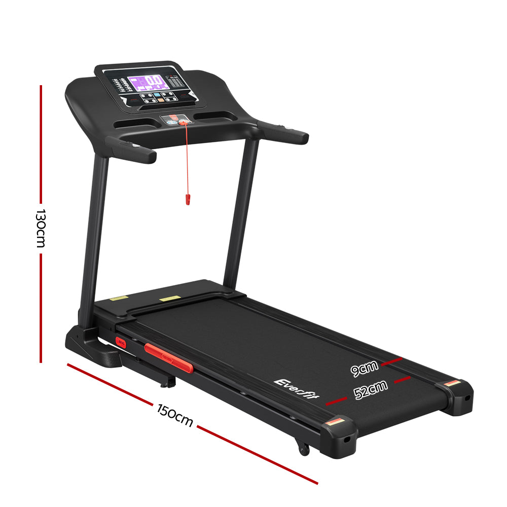 Everfit 520mm Electric Treadmill Auto Incline Black