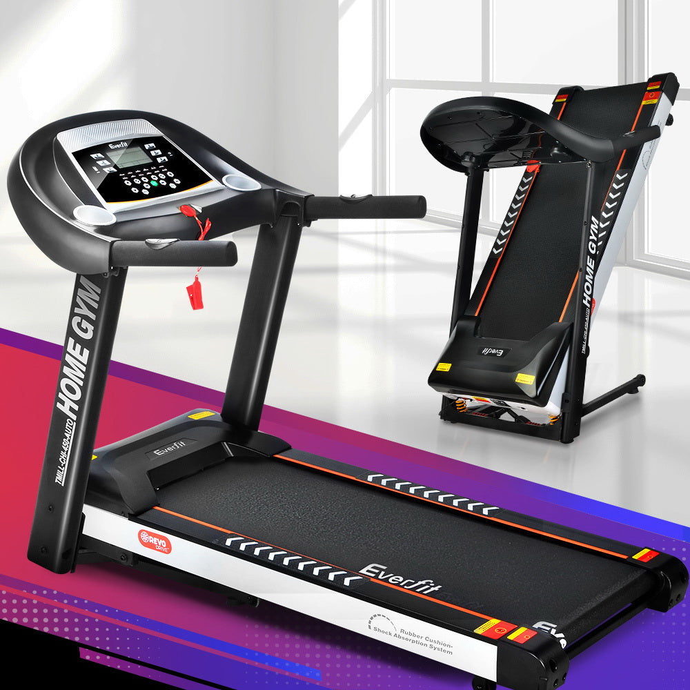 Everfit 450mm Treadmill Electric Auto Incline Home Gym Fitness Black & White