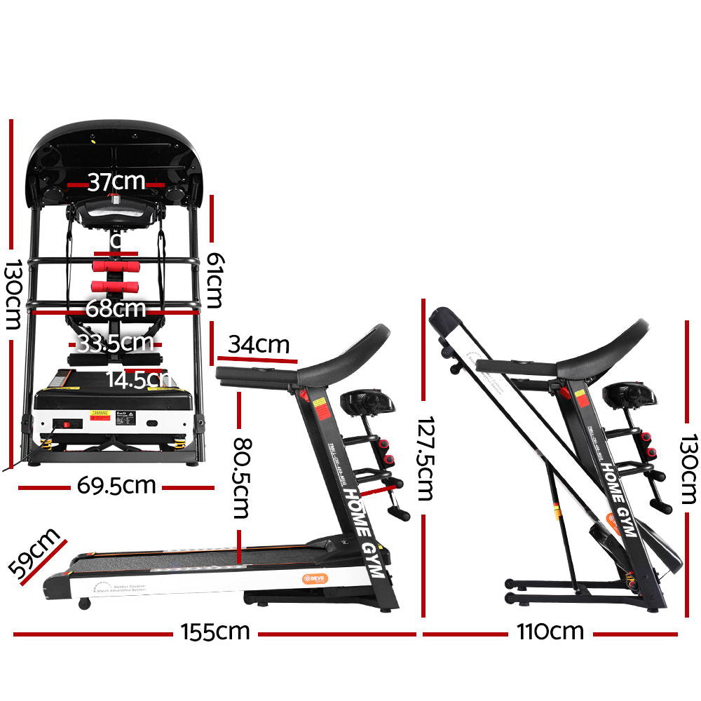 Everfit 450mm Electric Treadmill Home Gym Fitness Machine Black & White