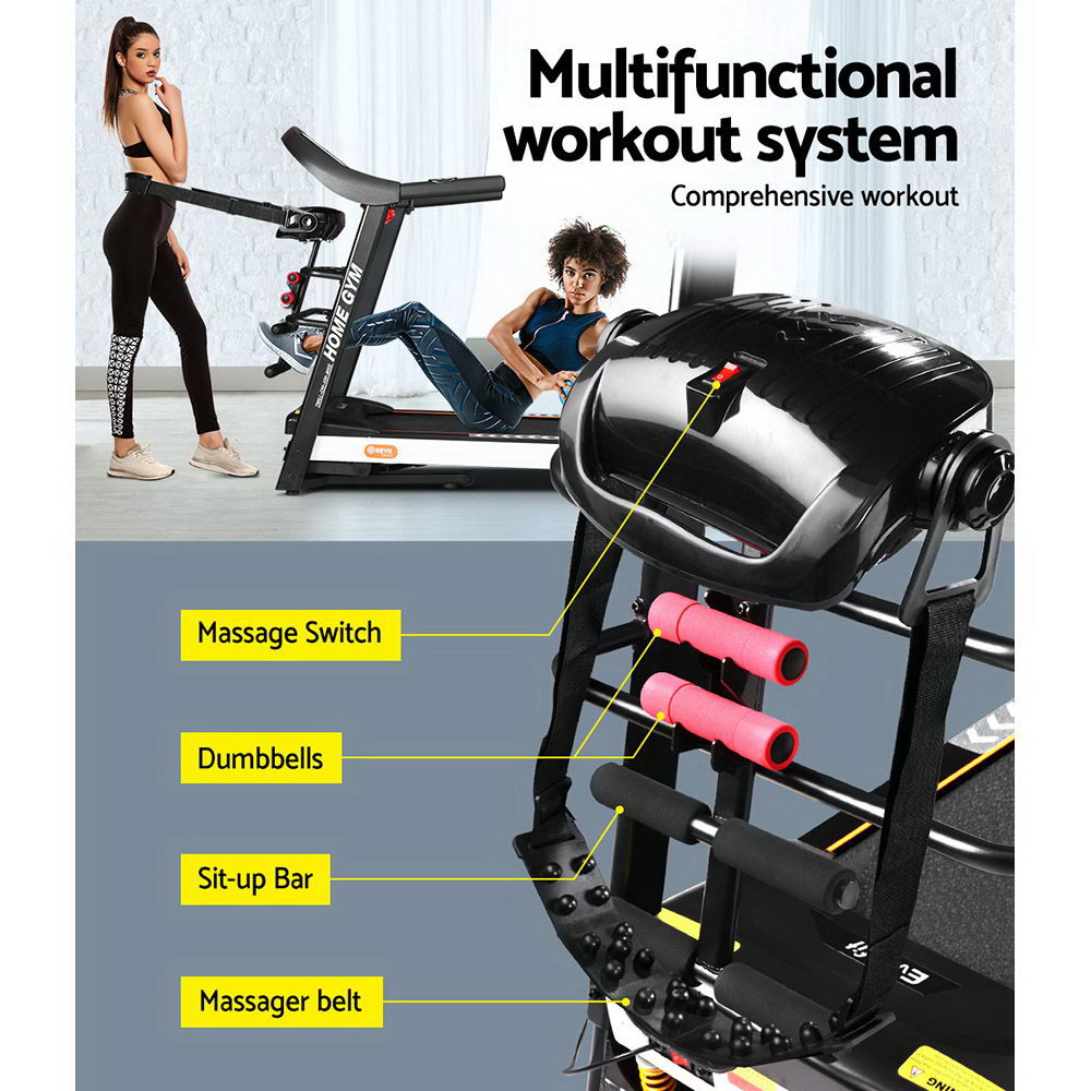 Everfit 450mm Electric Treadmill Home Gym Fitness Machine Black & White