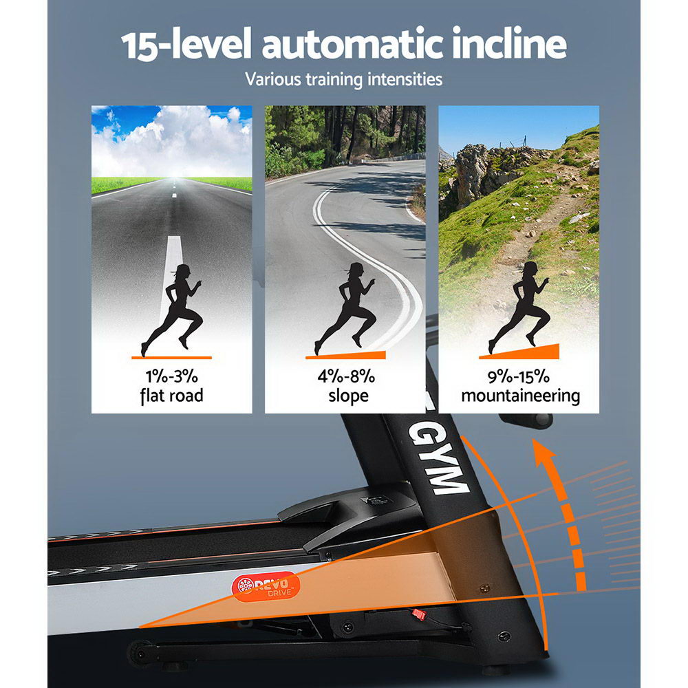 Everfit 450mm Electric Treadmill Home Gym Fitness Machine Black & White