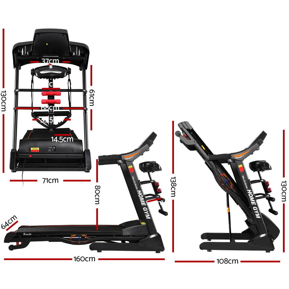 Everfit 480mm Treadmill Electric Home Gym Black