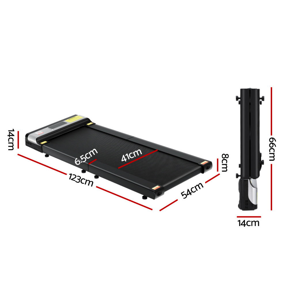 Everfit Foldable Under Desk Treadmill Electric Walking Pad Black