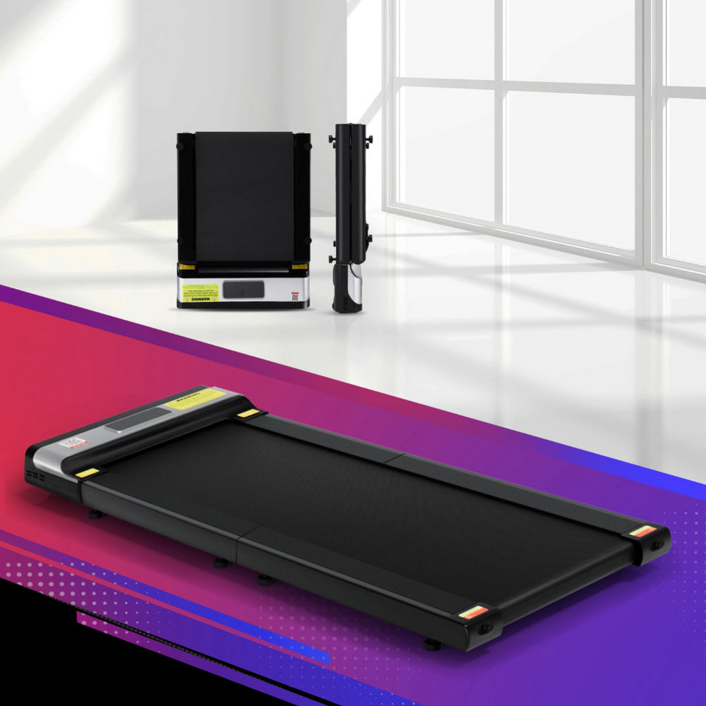 Everfit Foldable Under Desk Treadmill Electric Walking Pad Black