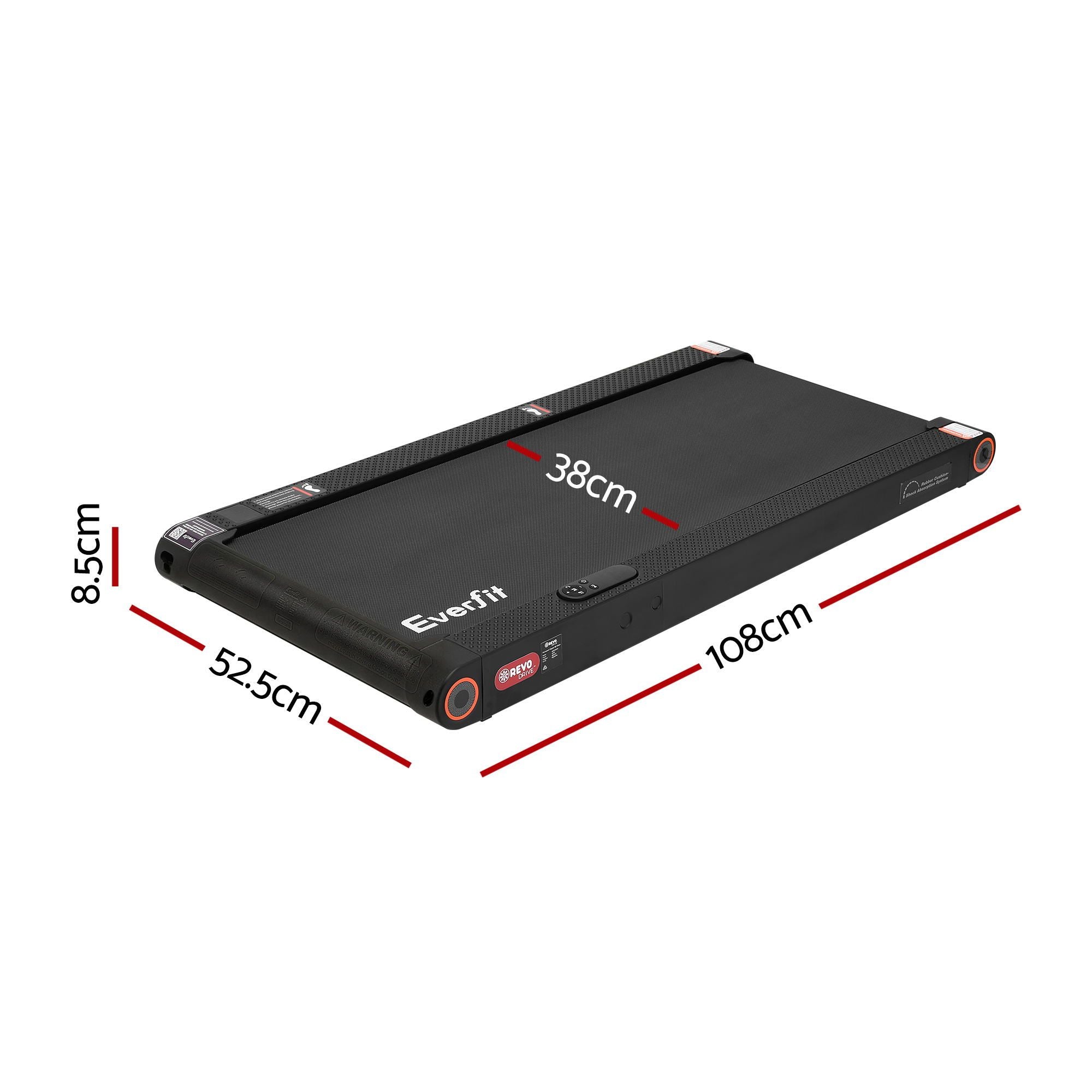 Everfit 4 in 1 Vibration Walking Pad Treadmill Under Desk Treadmills for Home Gym with App Control 380mm Black