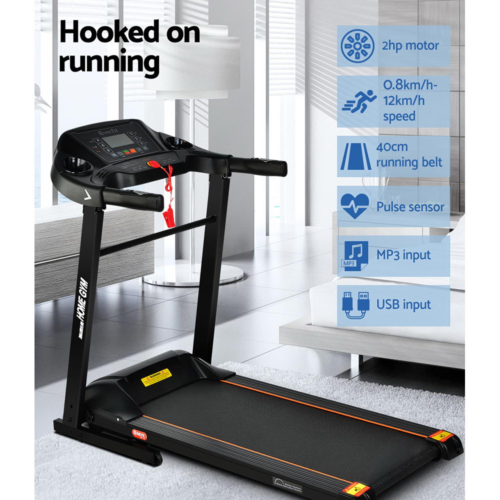 Everfit 400mm Electric Treadmill Foldable Home Gym Black