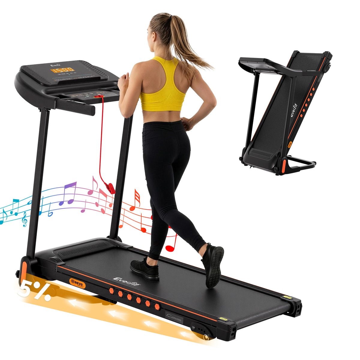 Everfit Foldable Electric Treadmill Home Gym Incline 390mm