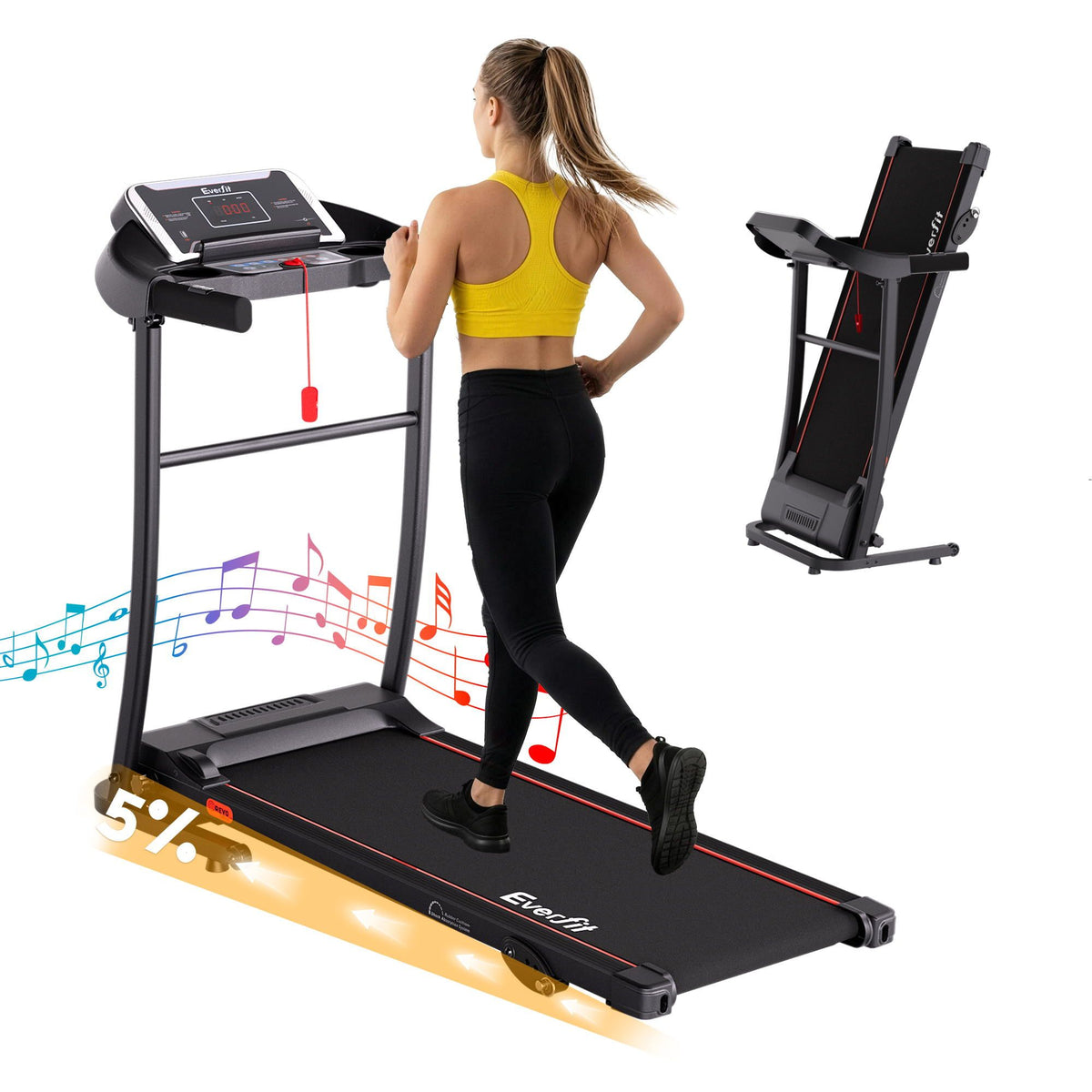 Everfit Electric Treadmill Home Gym with 3-Level Incline
