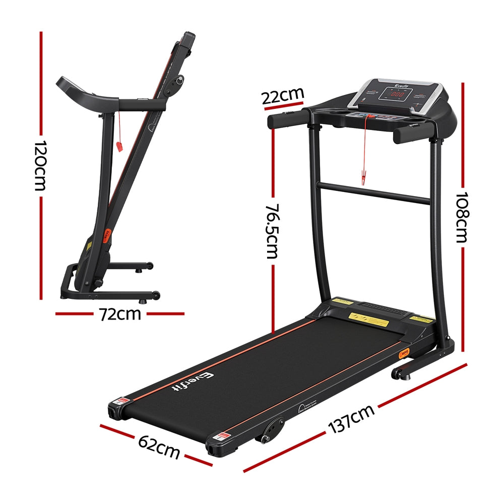 Everfit 400mm Electric Treadmill Home Gym Fitness Incline Black