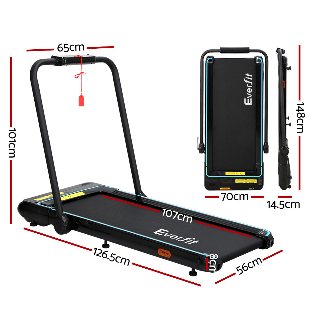 Everfit 420mm Electric Walking Treadmill Under Desk Black/Blue
