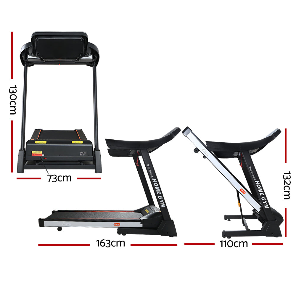 Everfit 450mm Electric Treadmill Auto Incline Home Gym Fitness Black