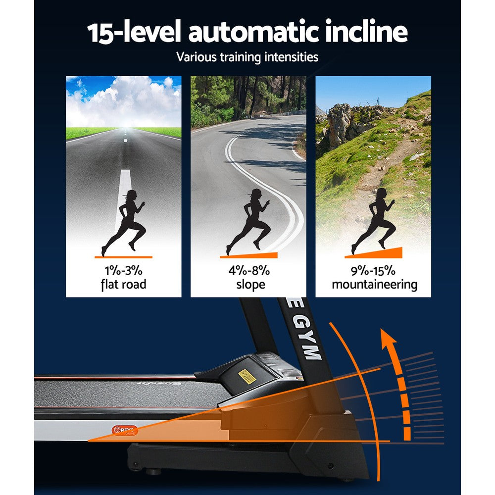 Everfit 450mm Electric Treadmill Auto Incline Home Gym Fitness Black