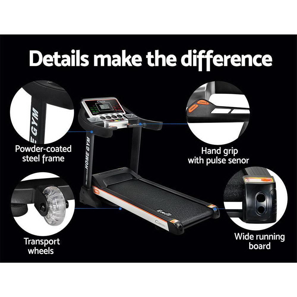 Everfit 450mm Electric Treadmill Auto Incline Home Gym Fitness Black