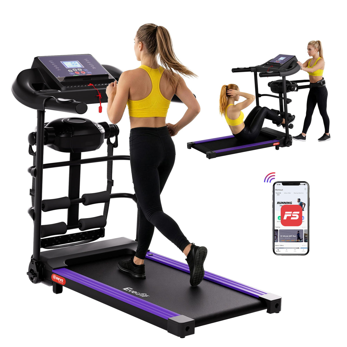Everfit Electric Treadmill Home Gym Machine with Massager