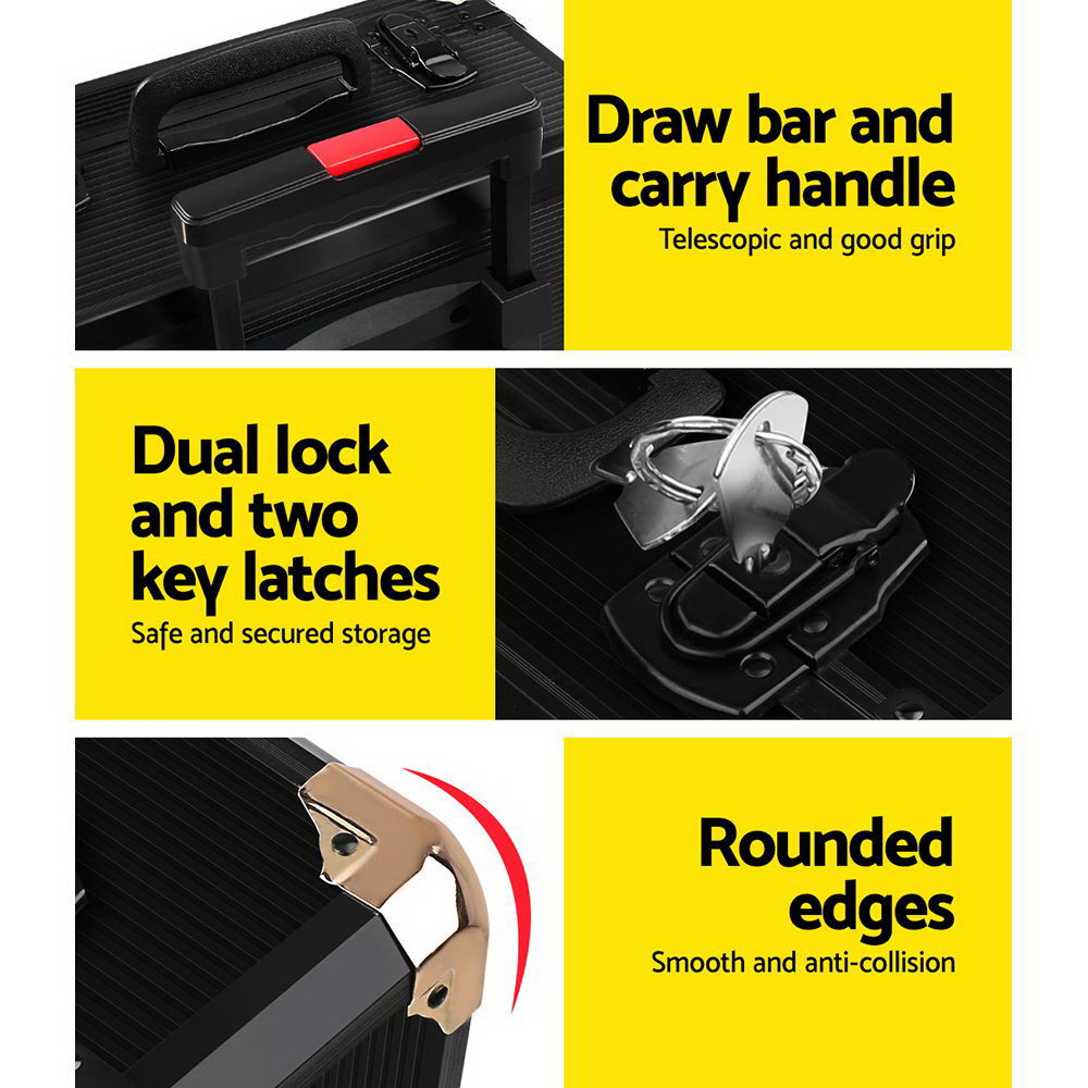 Giantz 816-Piece Mechanics Tool Kit Trolley Case Portable DIY Set Black